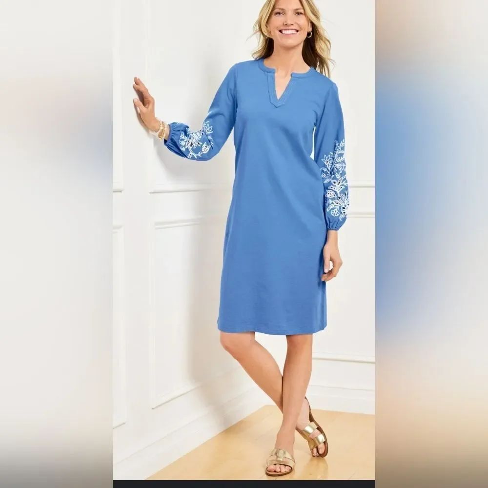 NWT TALBOTS Embroidered Shift Dress SIZE S